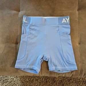 Blue AYBL workout shorts